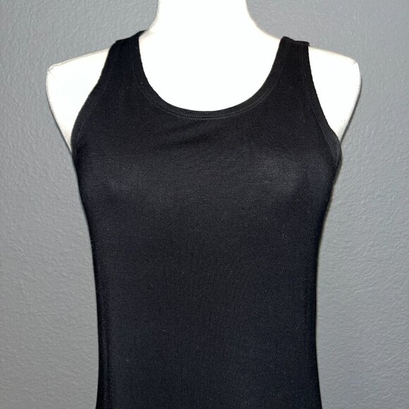 RUTI LBD LITTLE BLACK DRESS SLEEVELESS SCOOP NECK BODY CON MIDI TANK DRESS - 0 - Picture 2 of 9